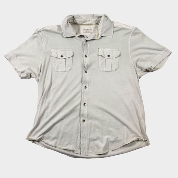 Tommy Bahama Other - Tommy Bahama Jeans Mens XL Shirt Pima Cotton Spandex S/S Button Up Distressed